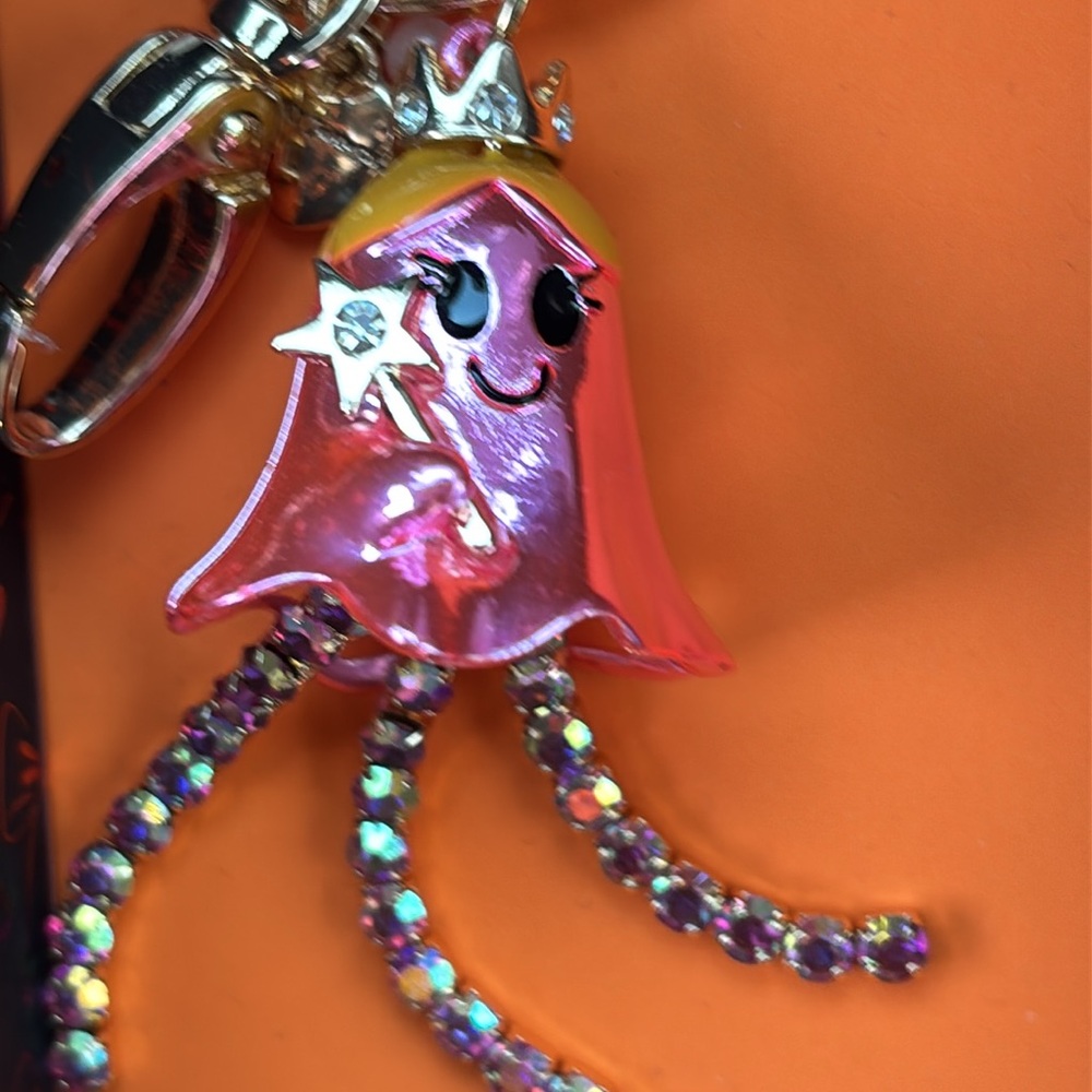 NIB Betsy Johnson Pink Ghost Princess Jellyfish Jewelry Charm